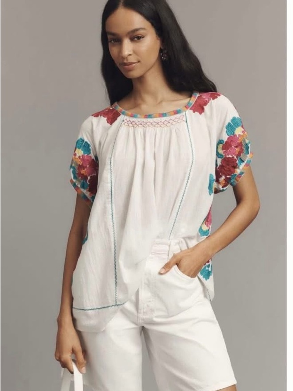 Anthropologie embroidered blouse brand new with tags. Size medium.